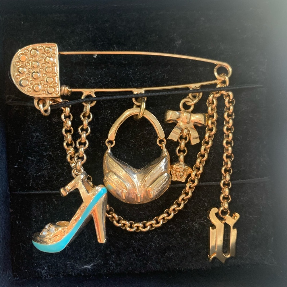Versace Safety Pin Brooch (with Box)